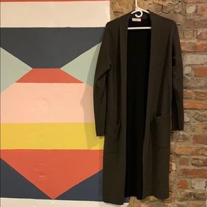 Aritzia long cardigan by Babaton - olive